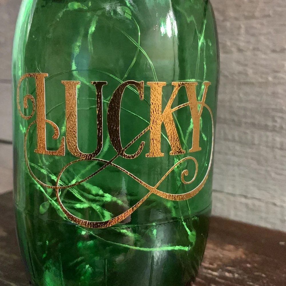 Hand Crafted- ‘Lucky’ Green barrel solar lantern